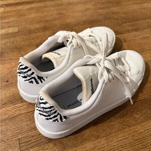 Adidas White Sneakers with Zebra Detail